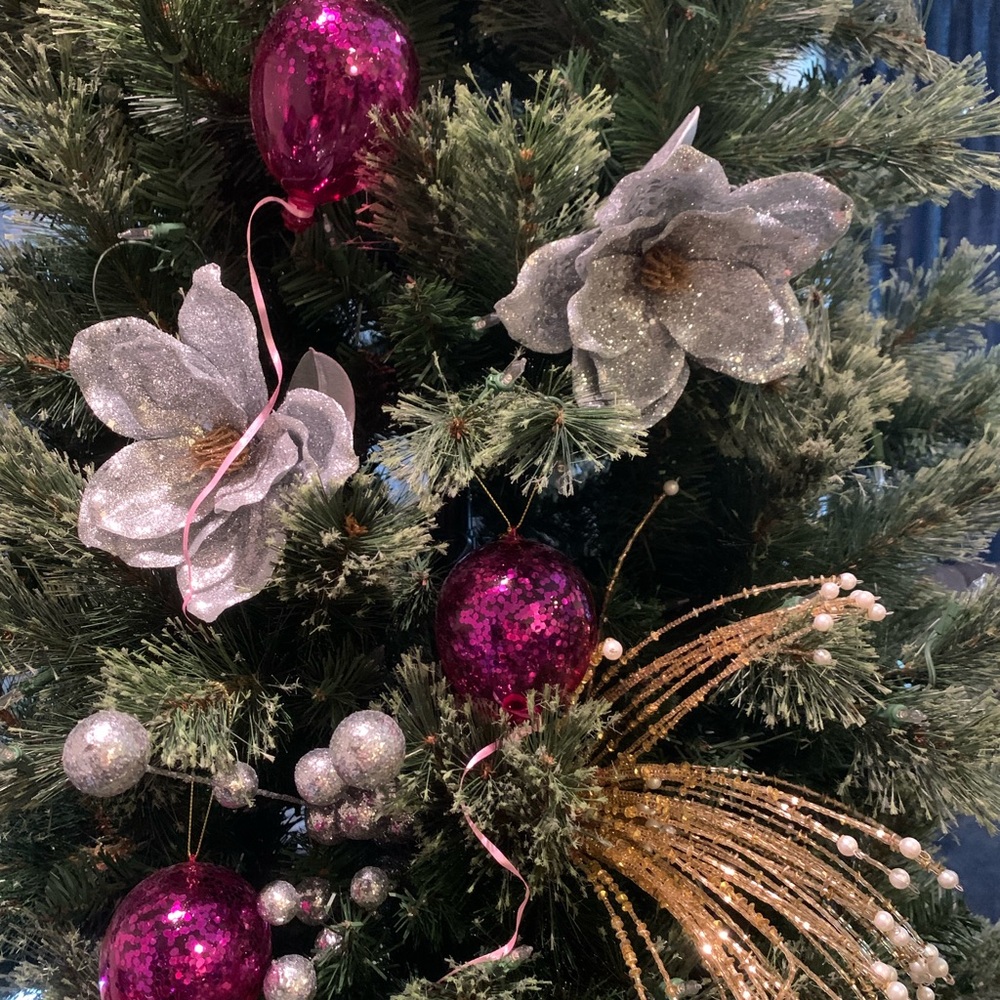 Hot pink balloon Christmas Ornaments